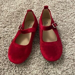 Red velvet Maryjane shoes